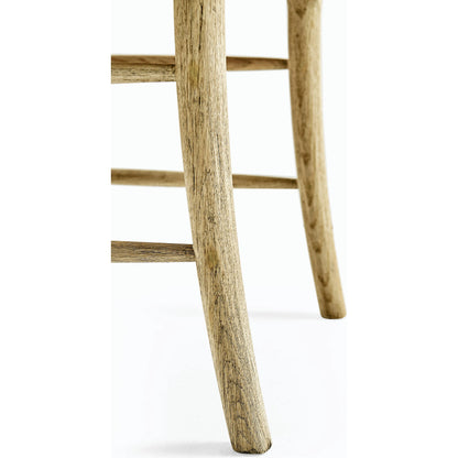 Timeless Doppler Ladderback Side Chair by Jonathan Charles in brown. Made from oak, fiber rush, foam, fabric in a coastal style.