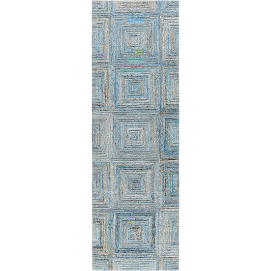 Calgary Rug - 32462 by Surya in ice blue, pale blue, light blue, sky blue, dark blue. Made from 100% recycled pet yarn in a unique style.