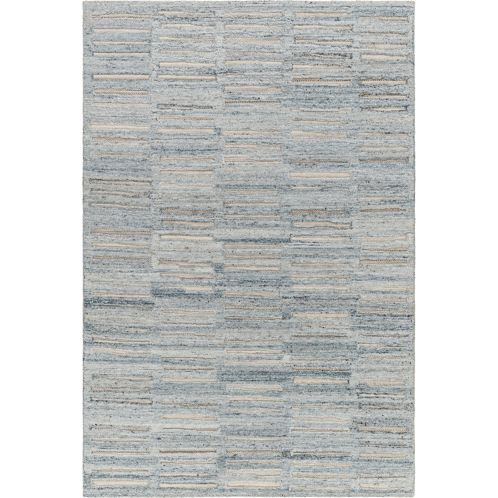 Calgary CGR-2306 Rug by Surya in pale blue, dark blue, white, ice blue, light beige. Made from 100% recycled pet yarn in a unique style.