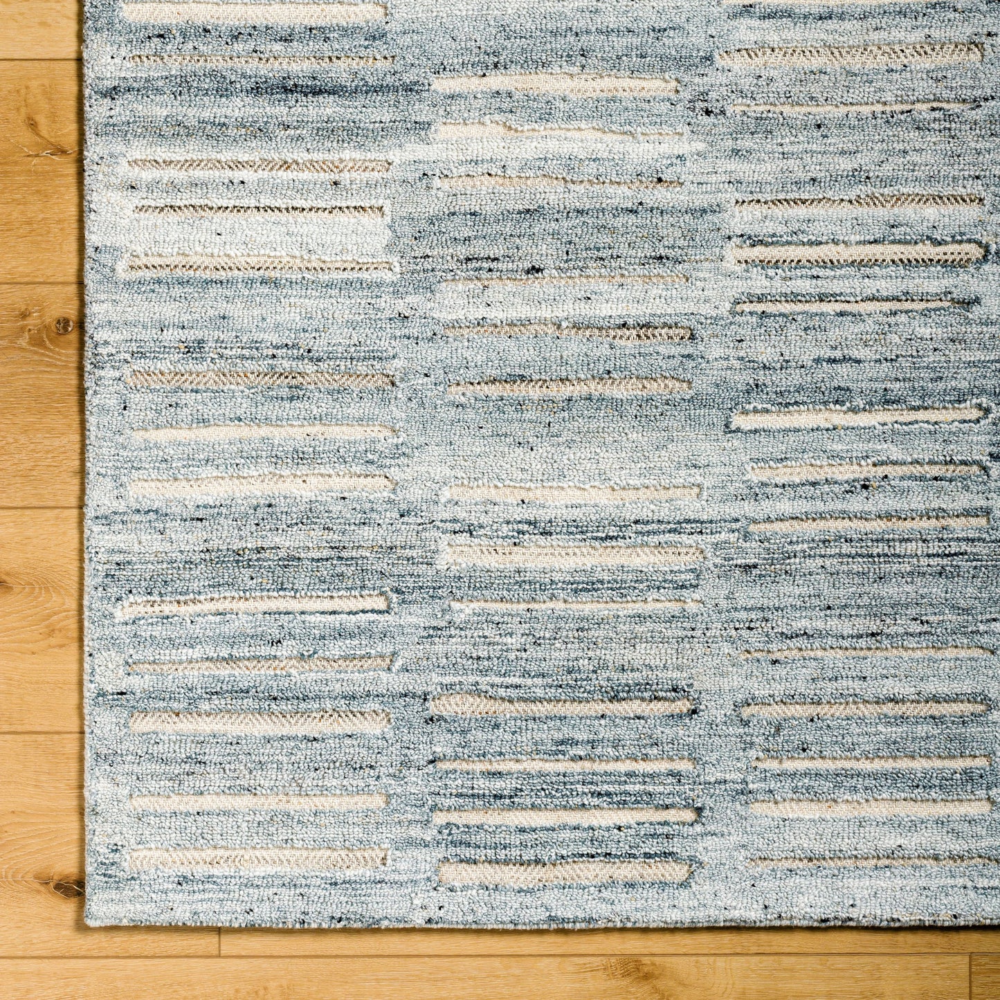 005 SI-1971422,SI-1971423,SI-1971424,SI-1971425,SI-1971426,SI-1971427 | Closeup | Calgary CGR-2306 Rug by Surya in pale blue, dark blue, white, ice blue, light beige. Made from 100% recycled pet yarn in a unique style.