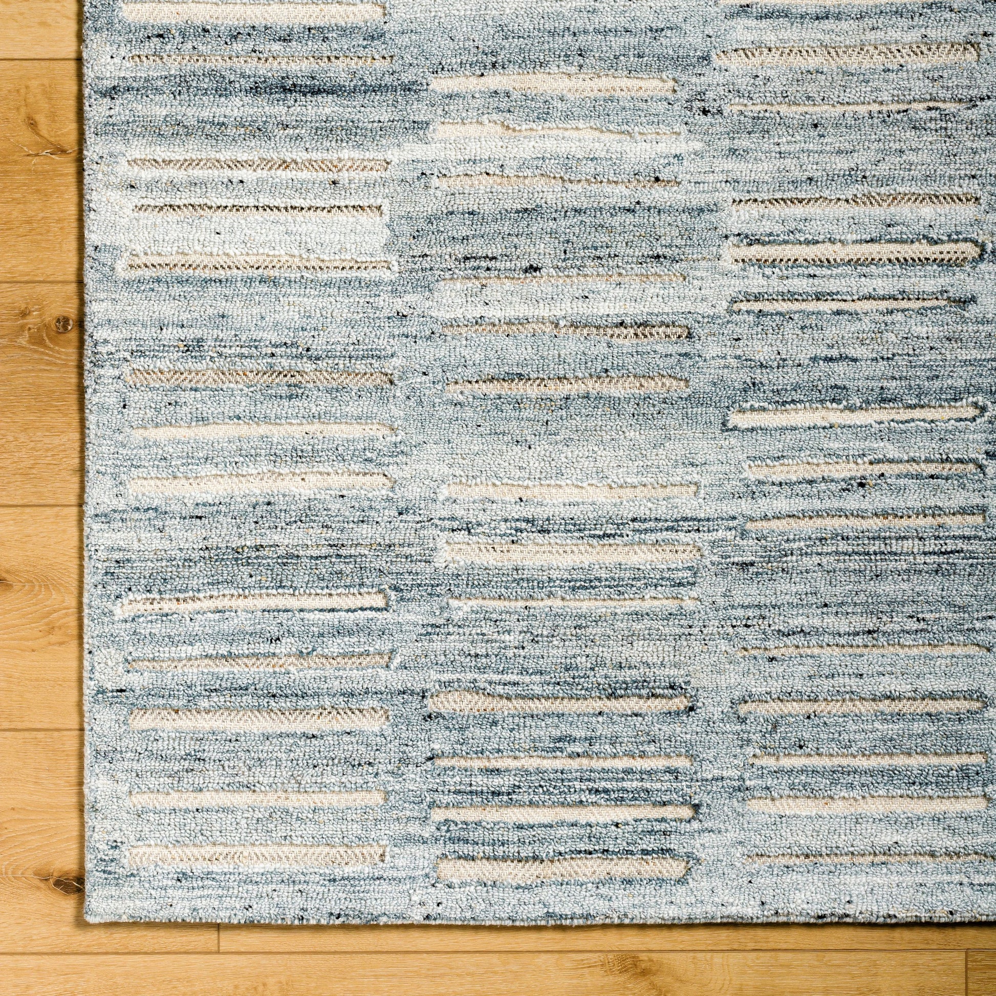 Calgary CGR-2306 Rug by Surya in pale blue, dark blue, white, ice blue, light beige. Made from 100% recycled pet yarn in a unique style.