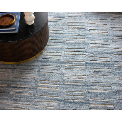 Calgary CGR-2306 Rug by Surya in pale blue, dark blue, white, ice blue, light beige. Made from 100% recycled pet yarn in a unique style.