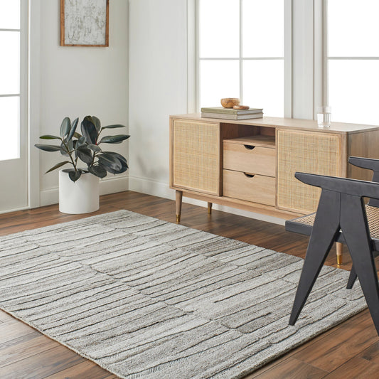 Calgary Rug - 33013 by Surya in medium gray, taupe, light brown, brown. Made from 100% recycled pet yarn in a unique style.