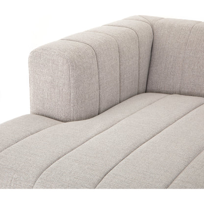 Langham Channeled 6-Piece Sectional by Four Hands in fayette cloud. Made from 97% polyester, 3% acrylic, poplar plywood, 58% polyester, 39% wool, 3% cotton in a modern style.