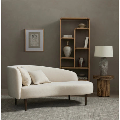 Luna Chaise by Four Hands in capri oatmeal. Made from 100% polyester, solid oak in a modern style.