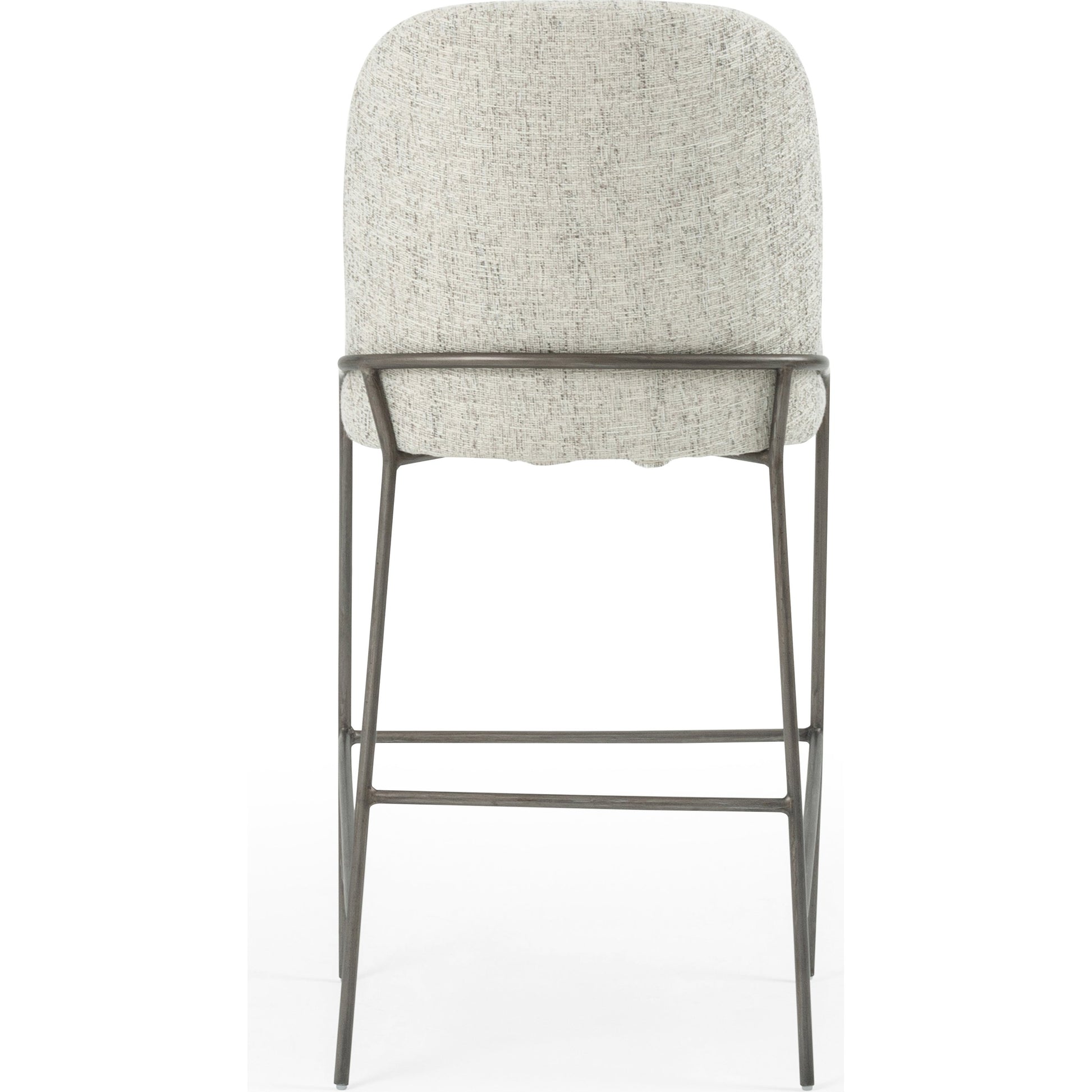 Astrud Bar Stool by Four Hands in sierra butterscotch. Made from faux leather, iron, top grain leather in a modern style.