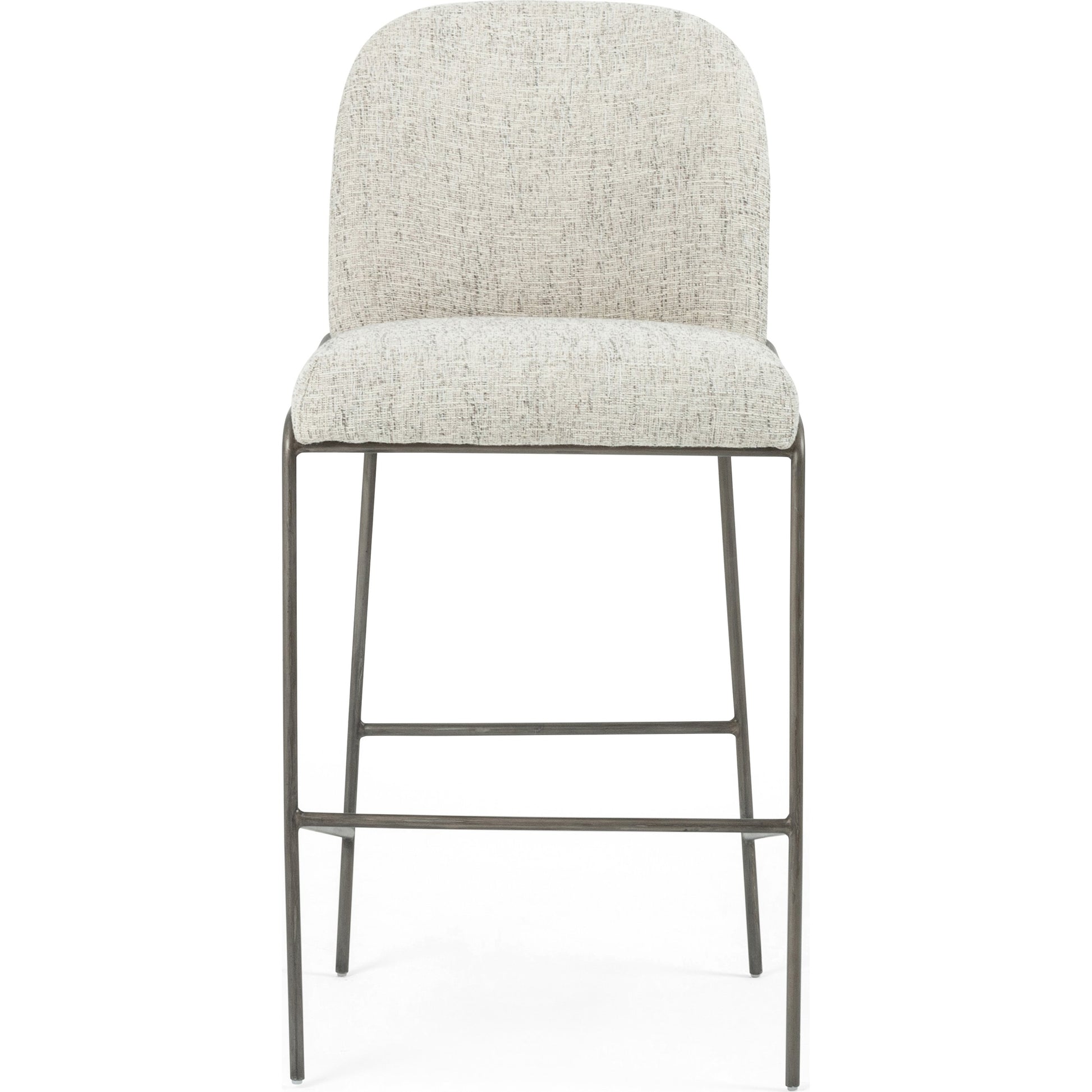 Astrud Bar Stool by Four Hands in sierra butterscotch. Made from faux leather, iron, top grain leather in a modern style.