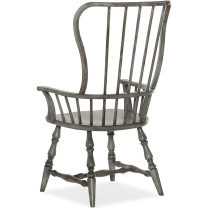 Ciao Bella Spindle Back Arm Chair (Set of 2) by Hooker Furniture in speckled gray. Made from hardwoods in a traditional style.