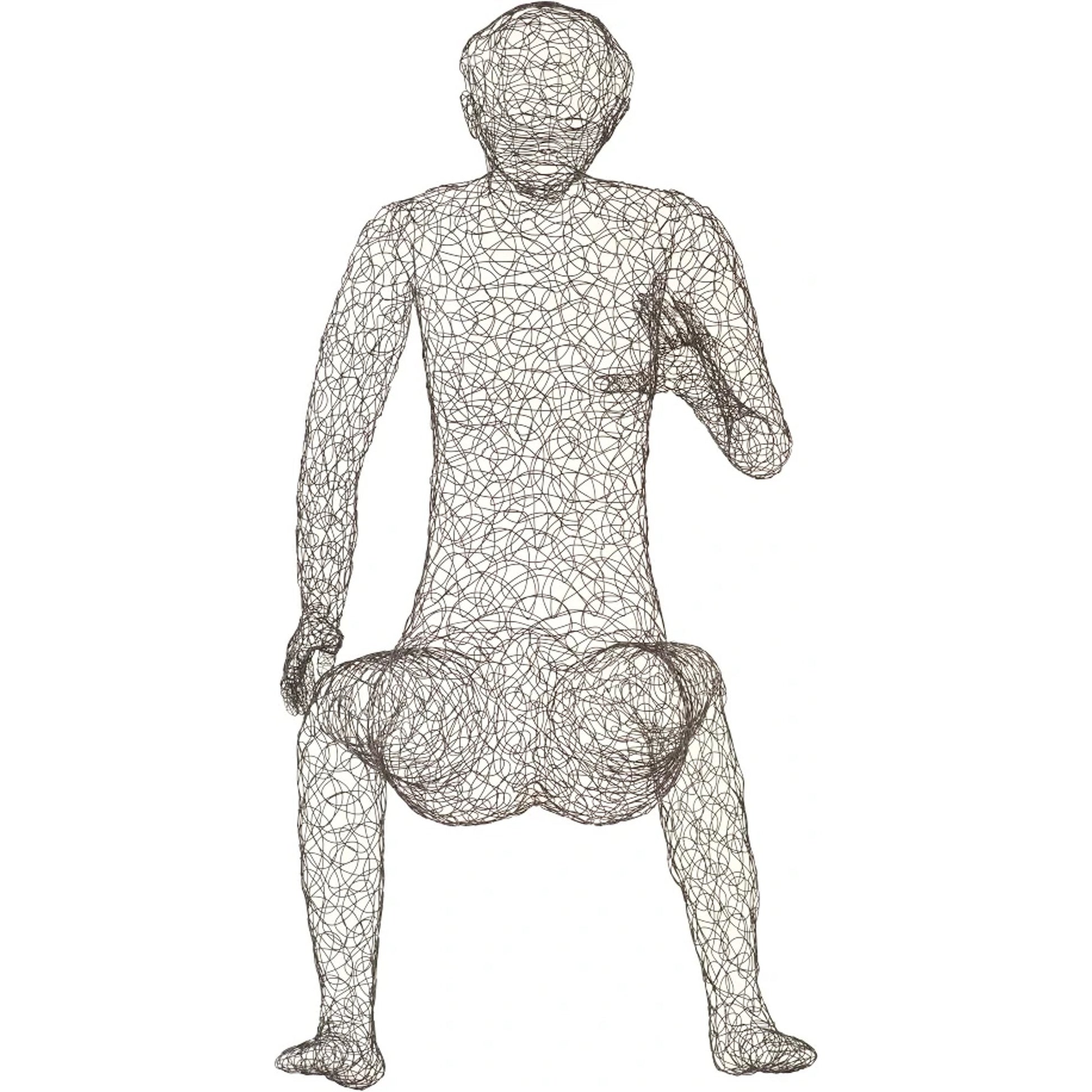 Crazy Wire Lounging Female by Phillips Collection in black. Made from metal in a modern style.