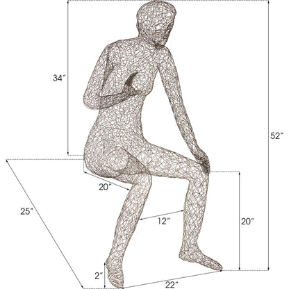 Crazy Wire Lounging Female by Phillips Collection in black. Made from metal in a modern style.