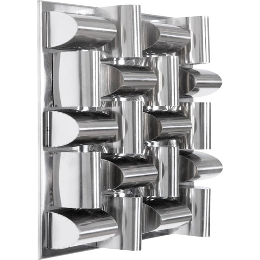 Arete Wall Tile by Phillips Collection in silver. Made from metal in a modern style.