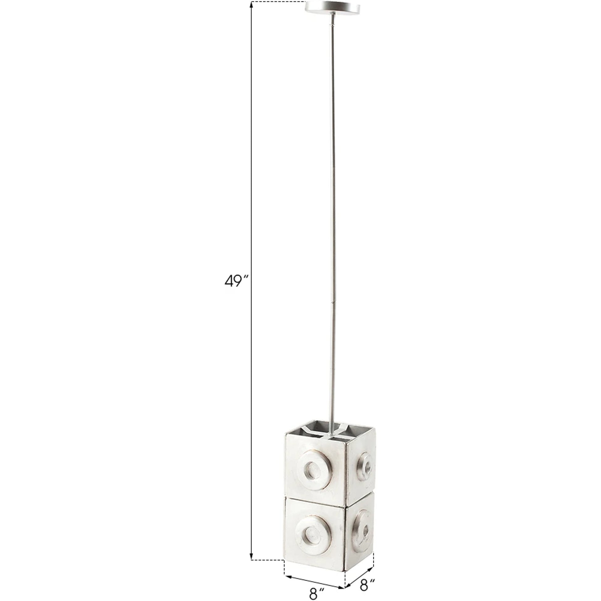 Cuadritos Pendant Lamp by Phillips Collection in silver and silver leaf. Made from resin metal, stainless steel in a eclectic & global style.