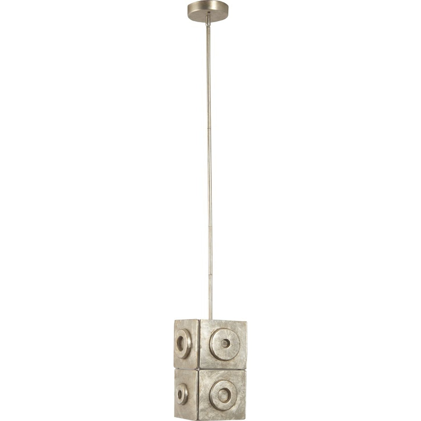 001 SR-939442 | Primary Silo | Cuadritos Pendant Lamp by Phillips Collection in silver and silver leaf. Made from resin metal, stainless steel in a eclectic & global style.