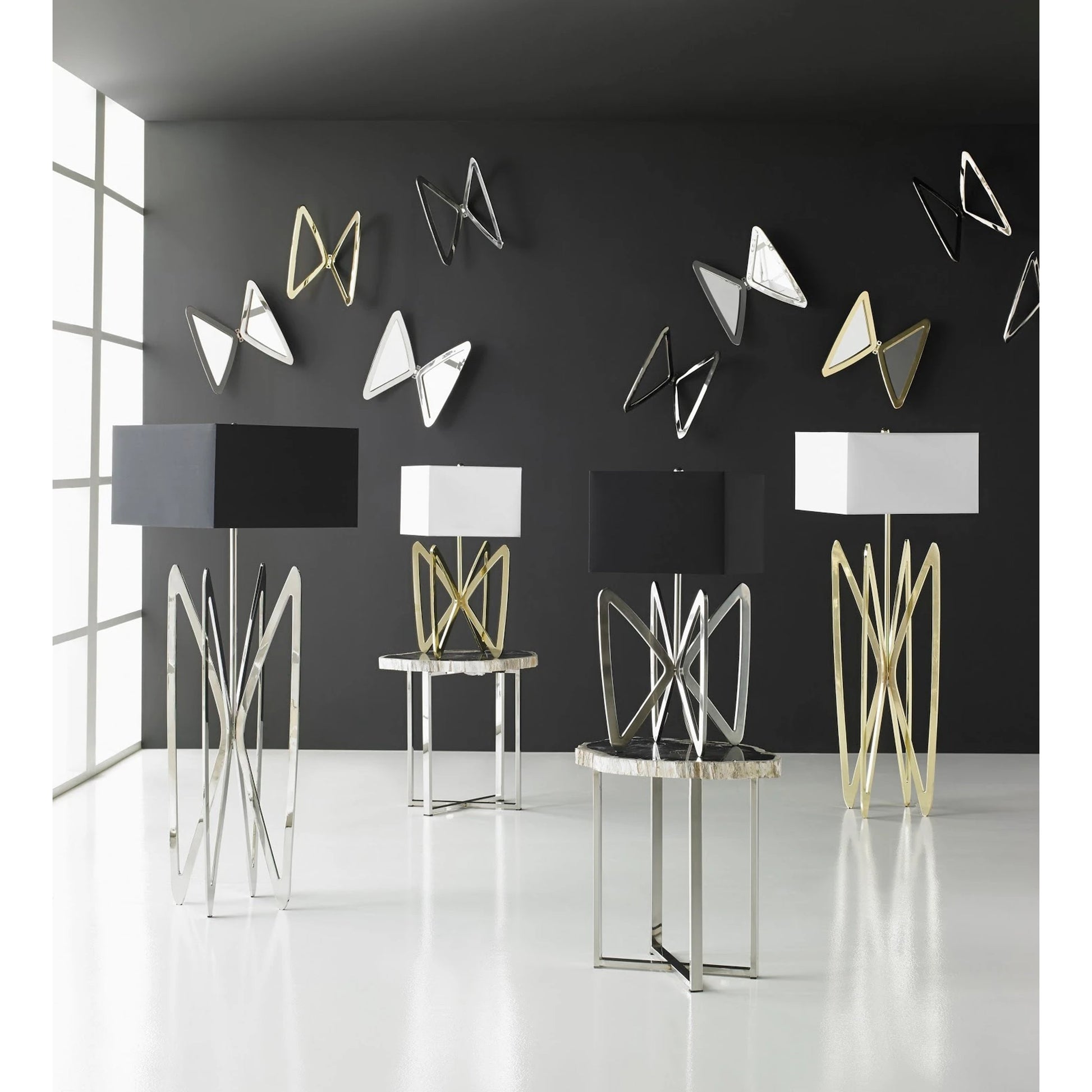 Butterfly Mirror by Phillips Collection in brass. Made from metal in a modern style.