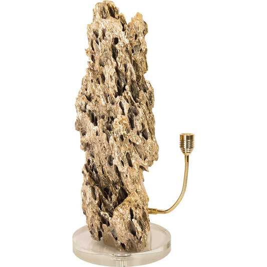 Stalagmite Lamp by Phillips Collection in apricot, gold and polish brass. Made from metal glass in a eclectic & global style.