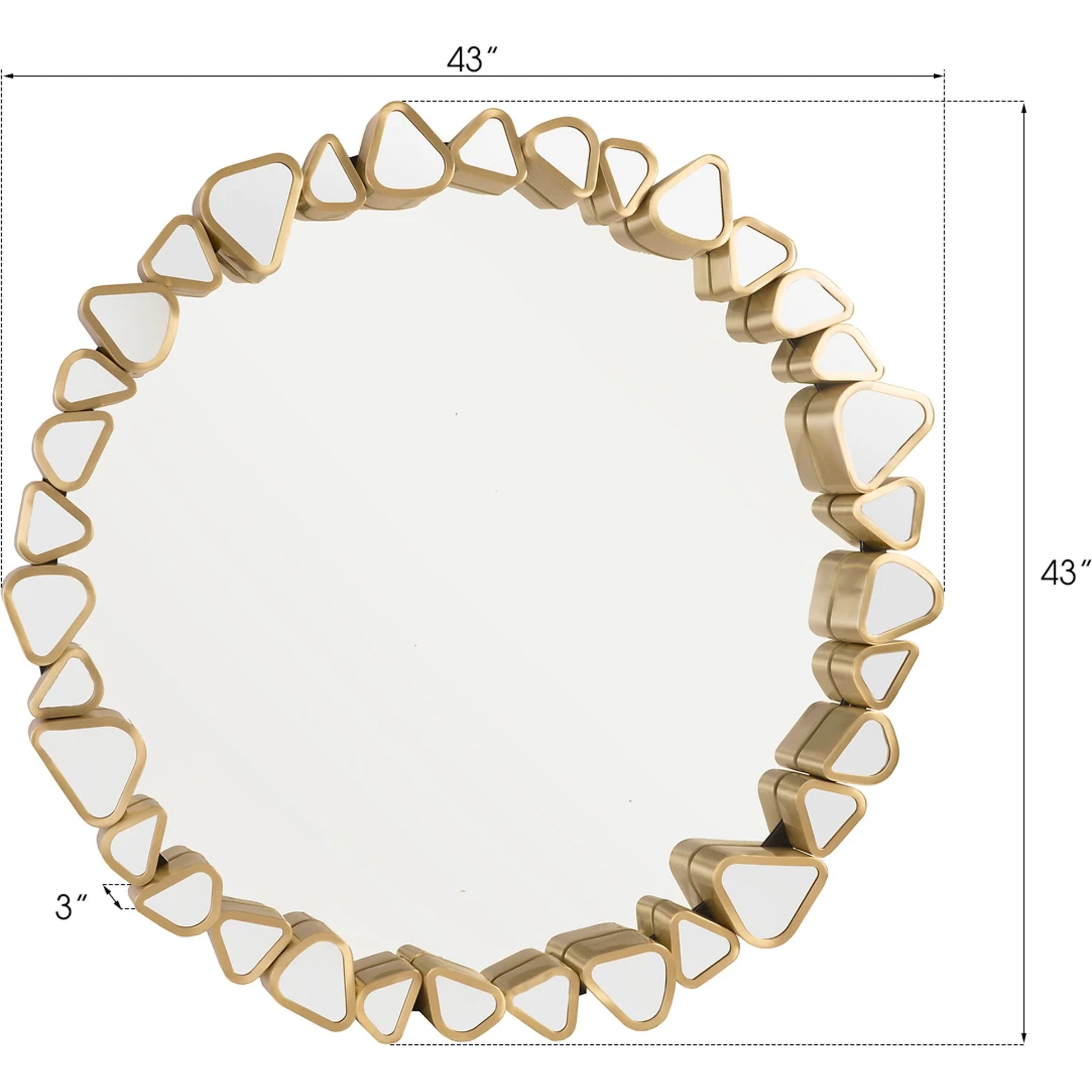 Pebble Mirror by Phillips Collection in gold and brass. Made from metal in a modern style.