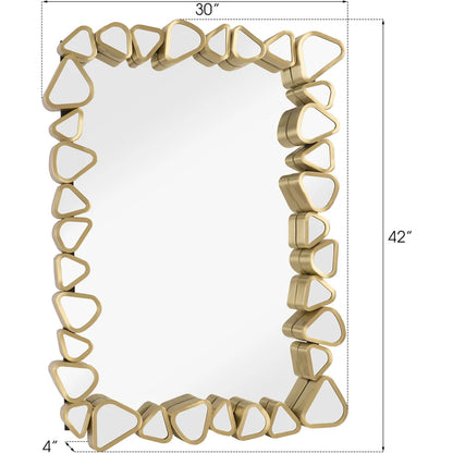 Pebble Mirror by Phillips Collection in gold and brass. Made from metal in a modern style.