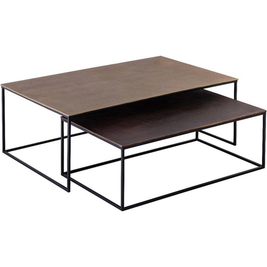 Sona Nesting Coffee Tables (Set of 2) by LH Imports in antique brass, bronze, matte black. Made from unique in a unique style.