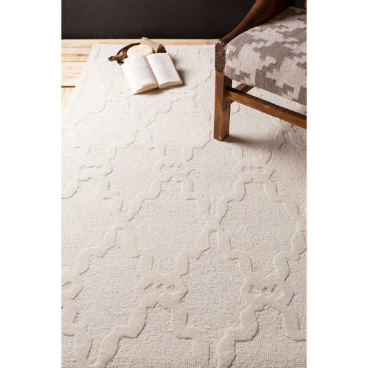 Chandler Rug - 912 by Surya in ivory. Made from 100% wool in a unique style.