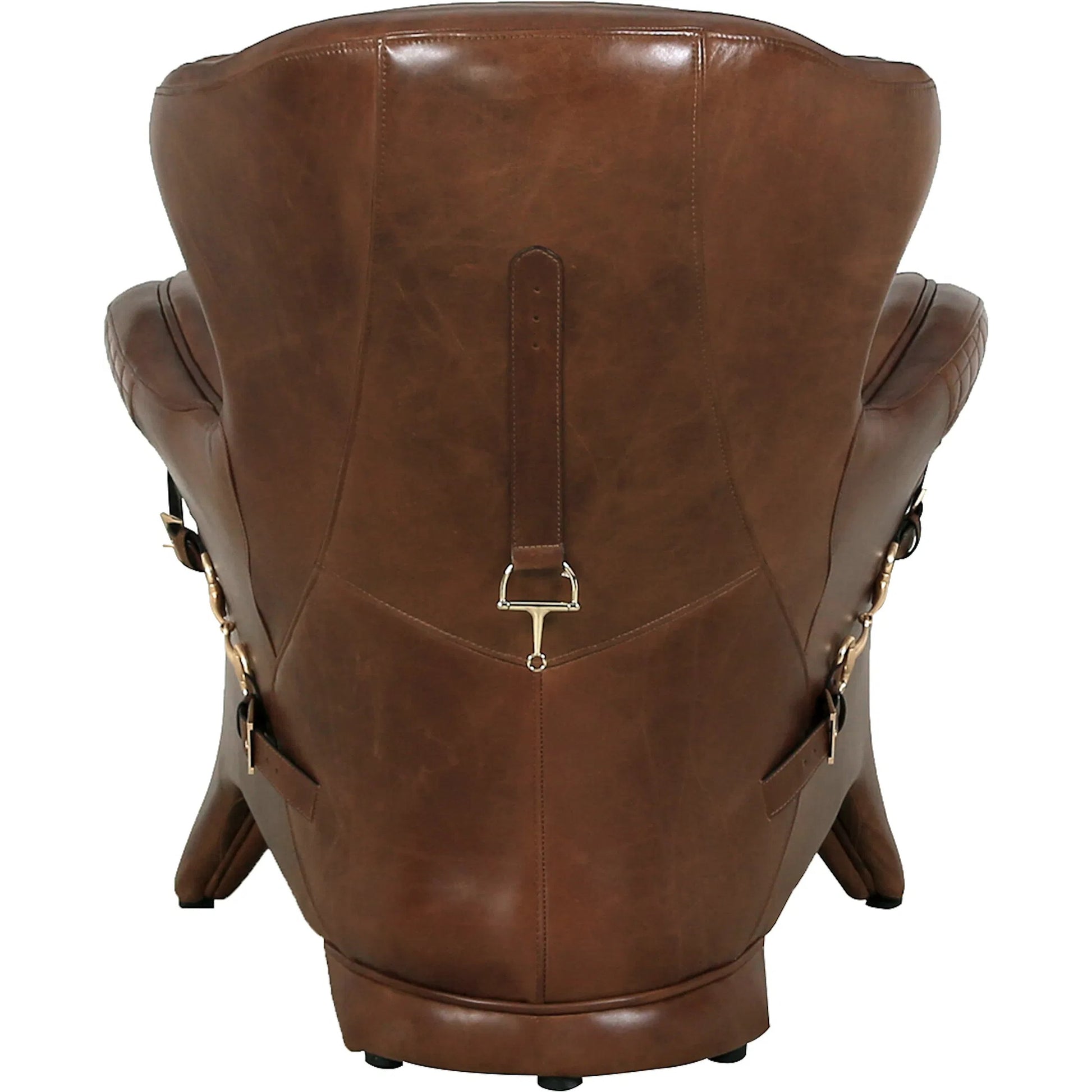 Aspen Leather Wingback Chair by Pasargad Home in cuba brown. Made from leather in a traditional style.