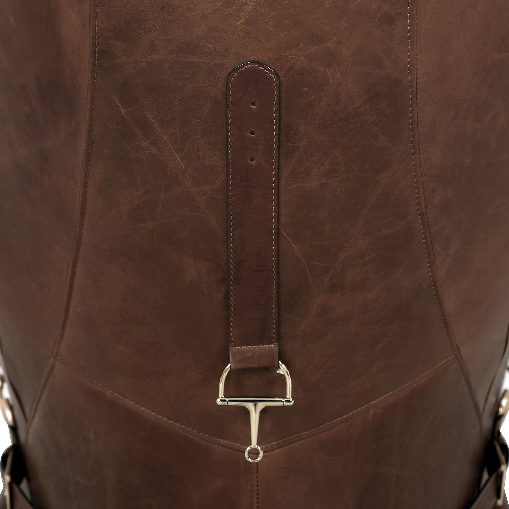 Aspen Leather Wingback Chair by Pasargad Home in cuba brown. Made from leather in a traditional style.