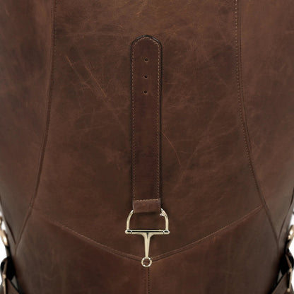 Aspen Leather Wingback Chair by Pasargad Home in cuba brown. Made from leather in a traditional style.