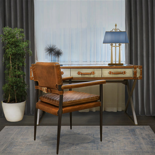 Capri Top Grain Dining Chair - CHAIR-0115G-1 by Pasargad Home in brown. Made from leather in a unique style.