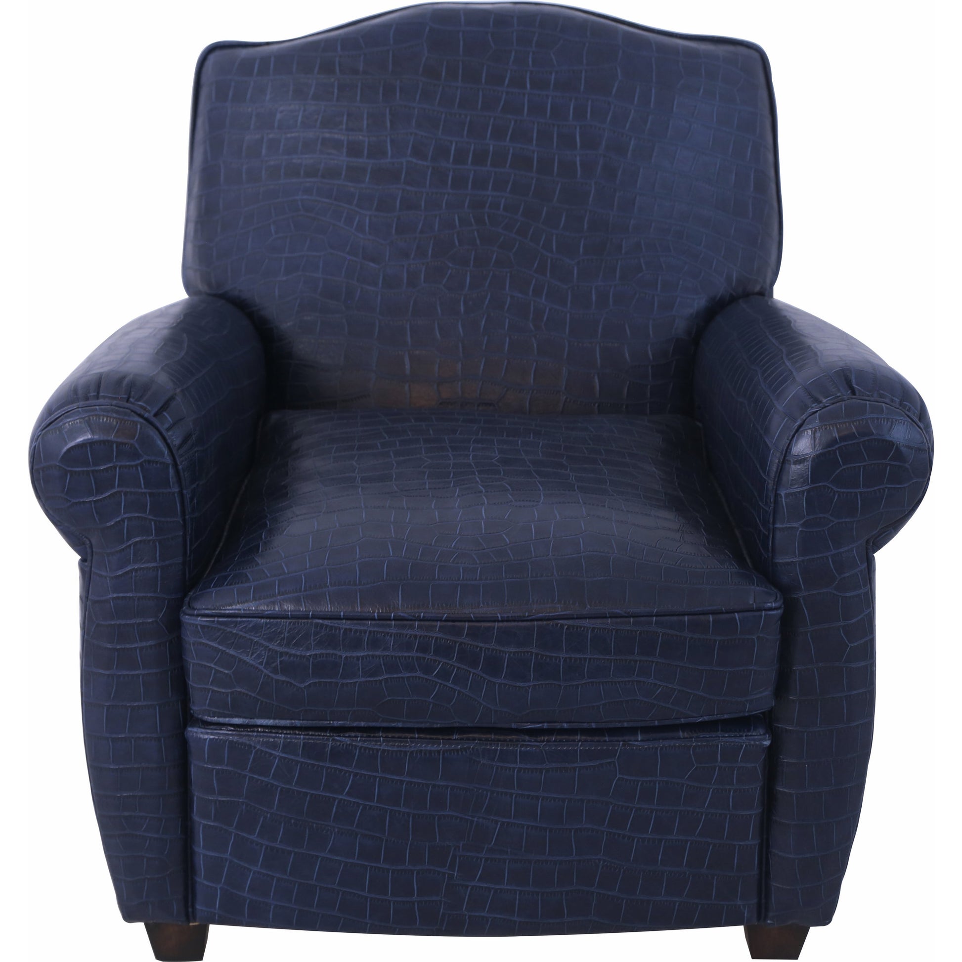 Vicenza Chair by Pasargad Home in blue. Made from leather in a transitional style.