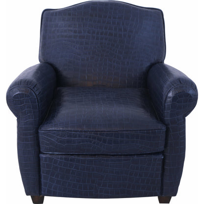 Vicenza Chair by Pasargad Home in blue. Made from leather in a transitional style.