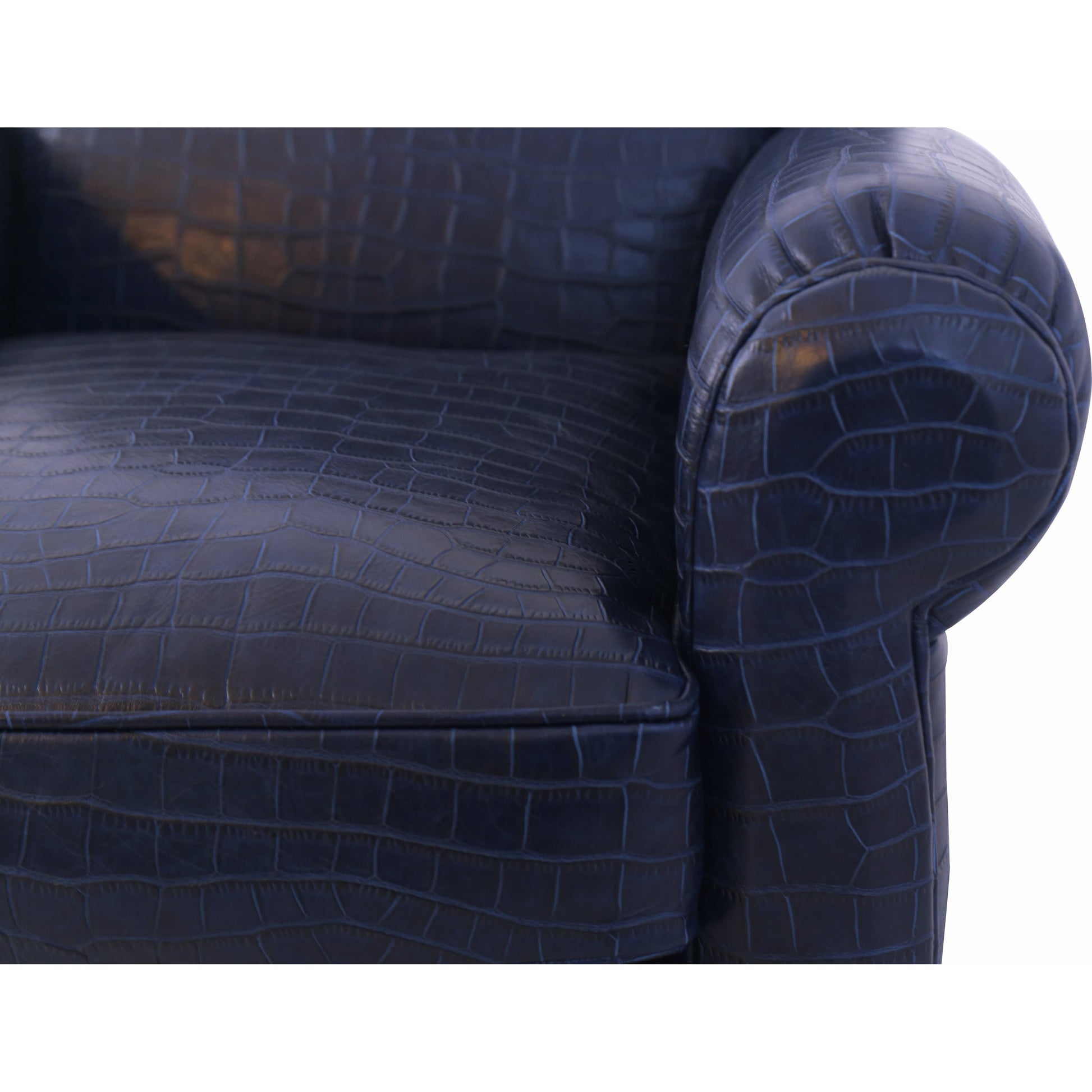 Vicenza Chair by Pasargad Home in blue. Made from leather in a transitional style.