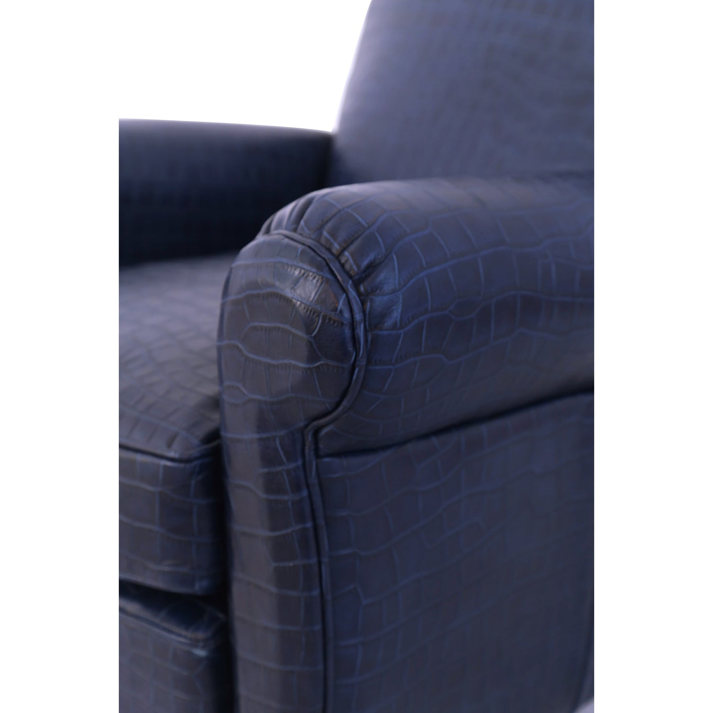 007 SR-702461 | Closeup | Vicenza Chair by Pasargad Home in blue. Made from leather in a transitional style.