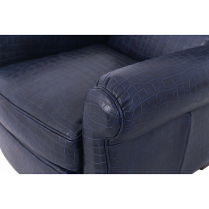 Vicenza Chair by Pasargad Home in blue. Made from leather in a transitional style.