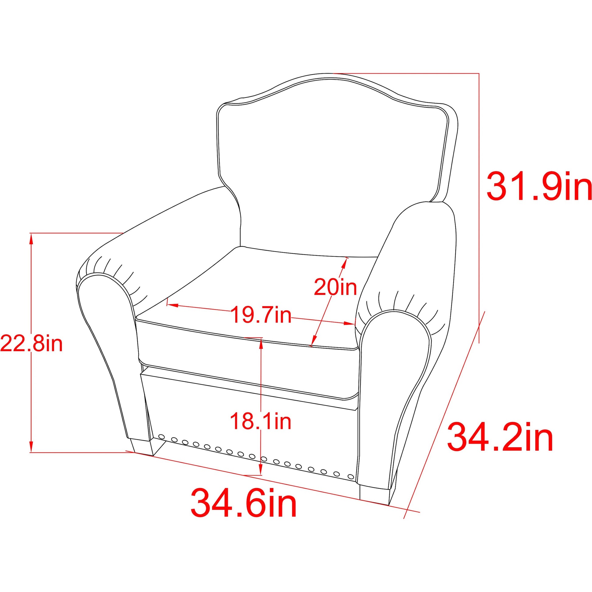 Palermo Wing Chair by Pasargad Home in brown. Made from leather in a transitional style.