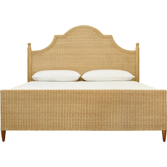 Chamberlain Bed Frame by Worlds Away in natural. Made from rattan in a unique style.