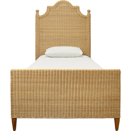 Chamberlain Bed Frame by Worlds Away in natural. Made from rattan in a unique style.