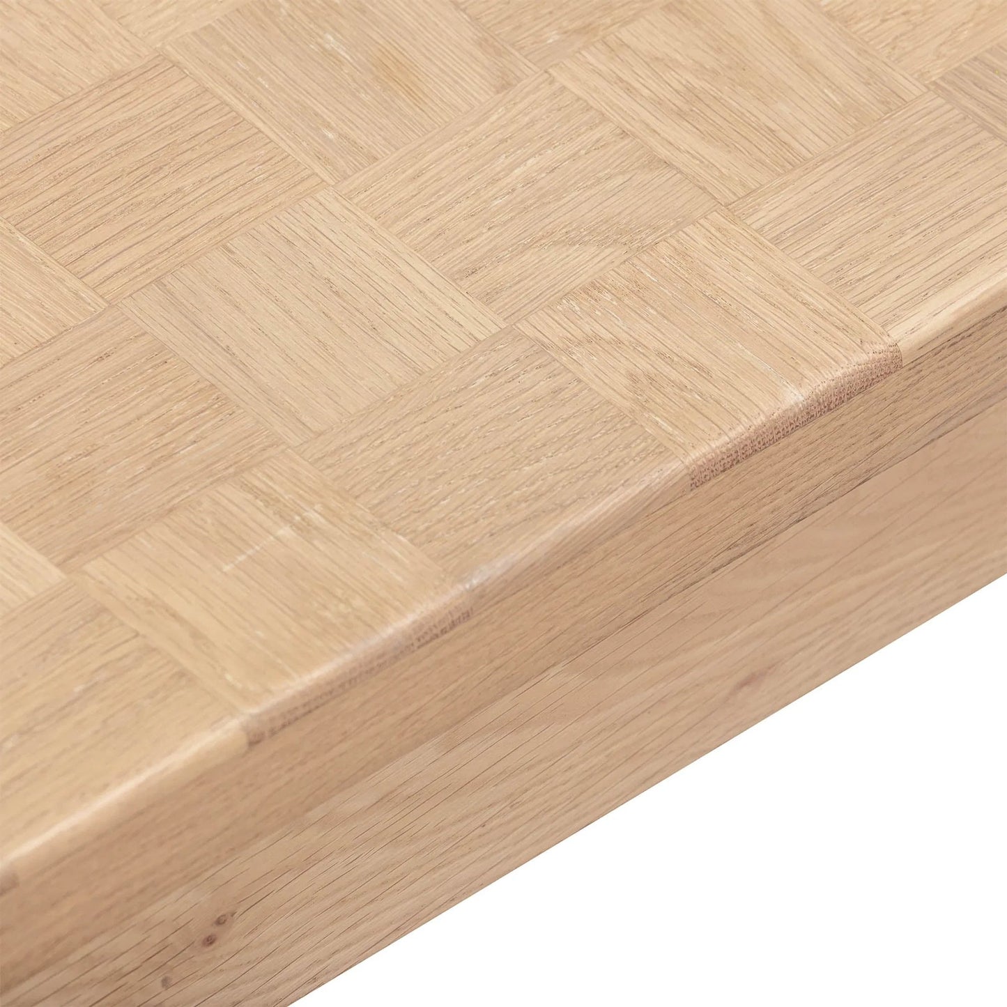 004 SI-2527490 | Closeup | Checkerboard Coffee Table by LH Imports in biscotti oak. Made from european oak, mdf, veneer american oak in a unique style.