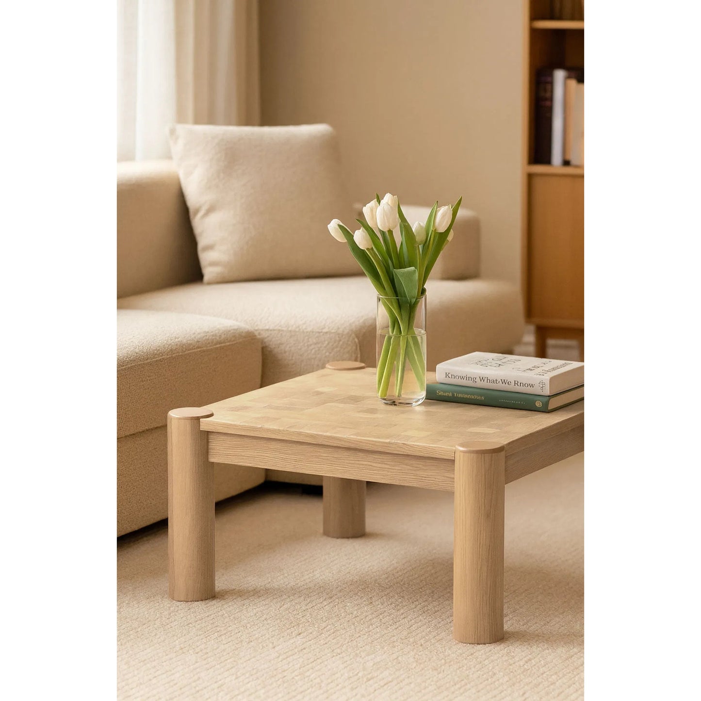 007 SI-2527490 | Lifestyle | Checkerboard Coffee Table by LH Imports in biscotti oak. Made from european oak, mdf, veneer american oak in a unique style.
