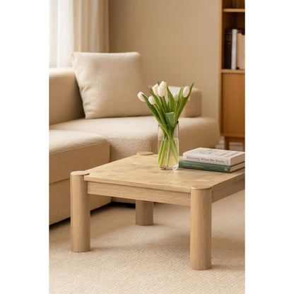 Checkerboard Coffee Table by LH Imports in biscotti oak. Made from european oak, mdf, veneer american oak in a unique style.