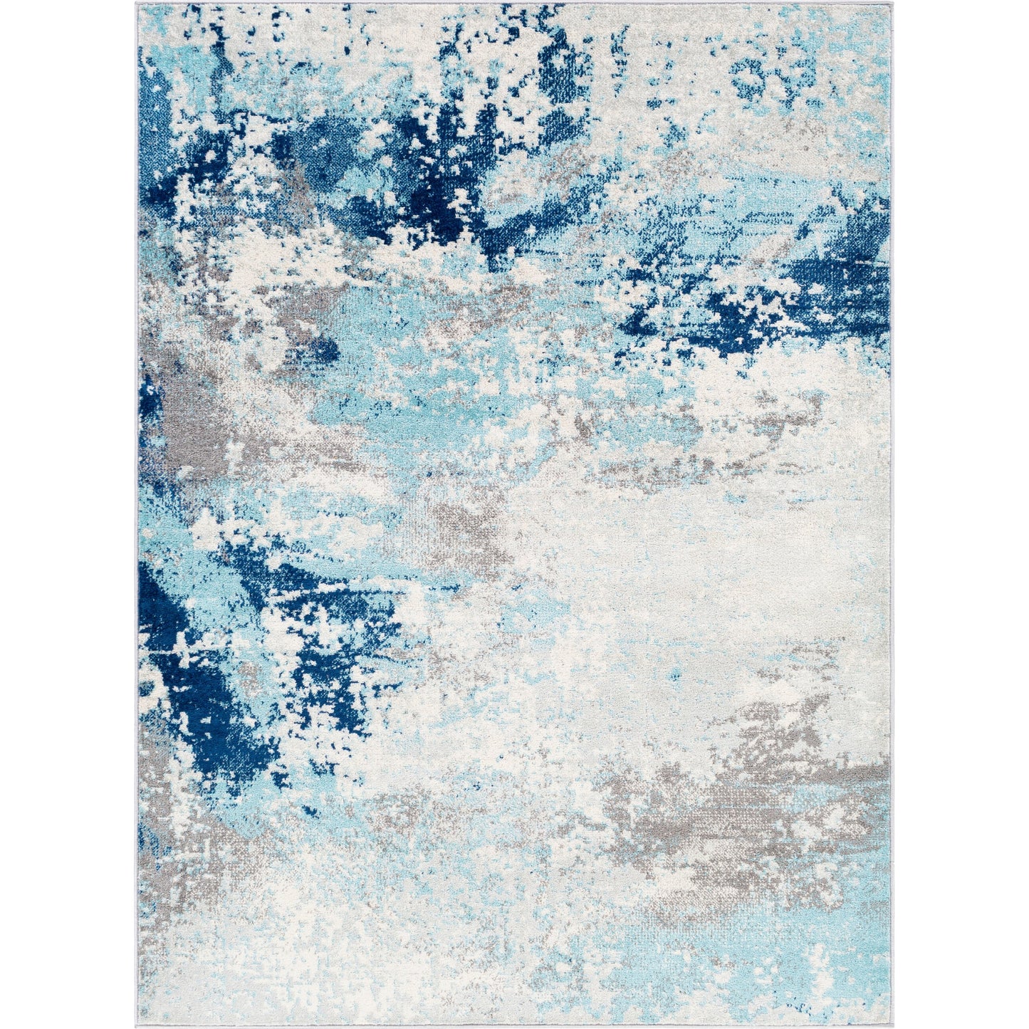 000 SI-1879355 | Primary Silo | Chester Rug by Livabliss in dark blue, aqua. Made from 100% polypropylene in a modern style.