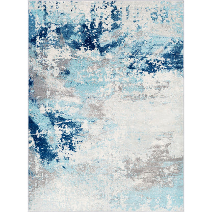 Chester Rug by Livabliss in dark blue, aqua. Made from 100% polypropylene in a modern style.