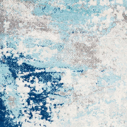 Chester Rug by Livabliss in dark blue, aqua. Made from 100% polypropylene in a modern style.
