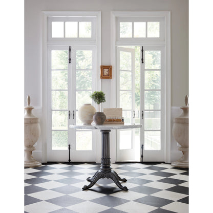 Charleston Bistro Table by Hooker Furniture in garden gate black. Made from resin with veneered carrara stone in a modern style.