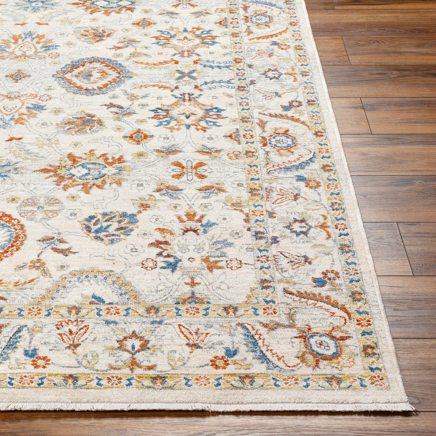 005 SI-1916115,SI-1916117,SI-1916118,SI-1916119,SI-1916125 | Closeup | Chicago Rug - 31144 by Livabliss in slate, light beige, mustard, blue, rust. Made from main: 100% polyester in a unique style.