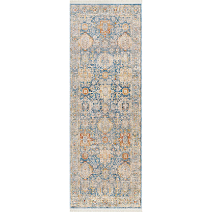Chicago Rug - 31149 by Livabliss in blue, light beige, mustard, slate, burnt orange. Made from main: 100% polyester in a unique style.