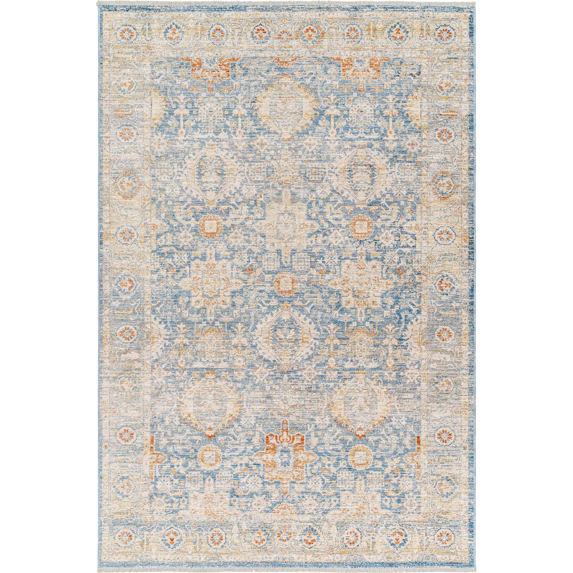 Chicago Rug - 31149 by Livabliss in blue, light beige, mustard, slate, burnt orange. Made from main: 100% polyester in a unique style.