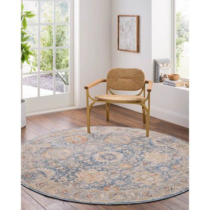Chicago Rug - 31149 by Livabliss in blue, light beige, mustard, slate, burnt orange. Made from main: 100% polyester in a unique style.