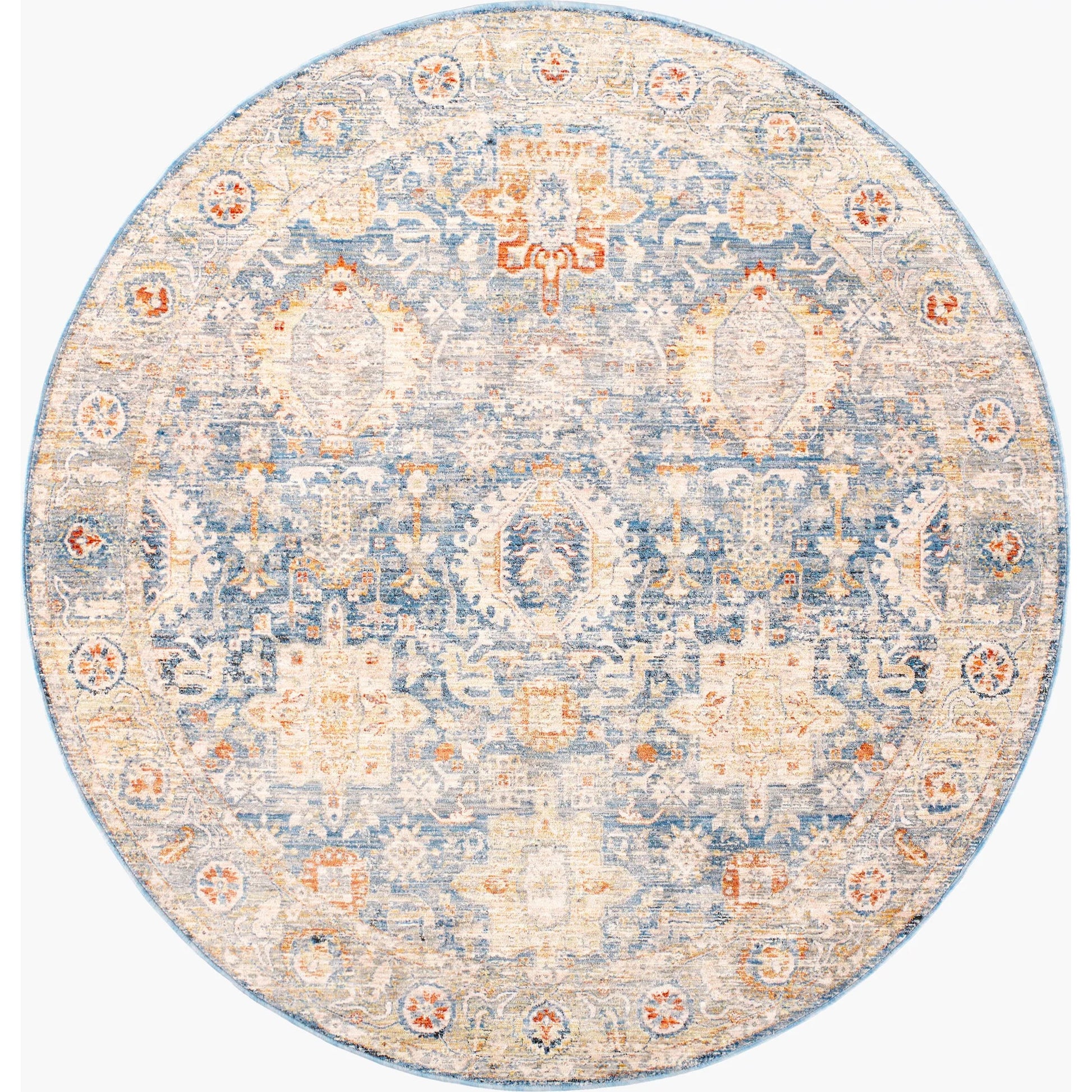 Chicago Rug - 31149 by Livabliss in blue, light beige, mustard, slate, burnt orange. Made from main: 100% polyester in a unique style.