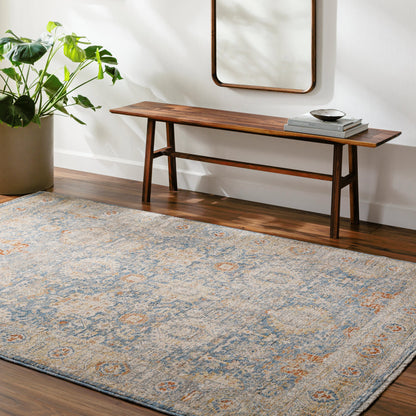 Chicago Rug - 31149 by Livabliss in blue, light beige, mustard, slate, burnt orange. Made from main: 100% polyester in a unique style.