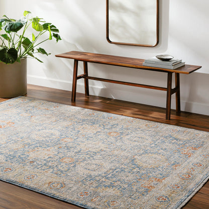 Chicago Rug - 31149 by Livabliss in blue, light beige, mustard, slate, burnt orange. Made from main: 100% polyester in a unique style.