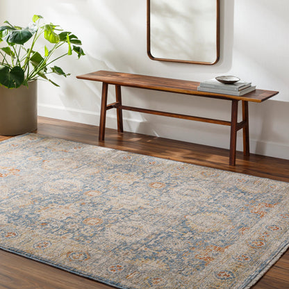 Chicago Rug - 31149 by Livabliss in blue, light beige, mustard, slate, burnt orange. Made from main: 100% polyester in a unique style.